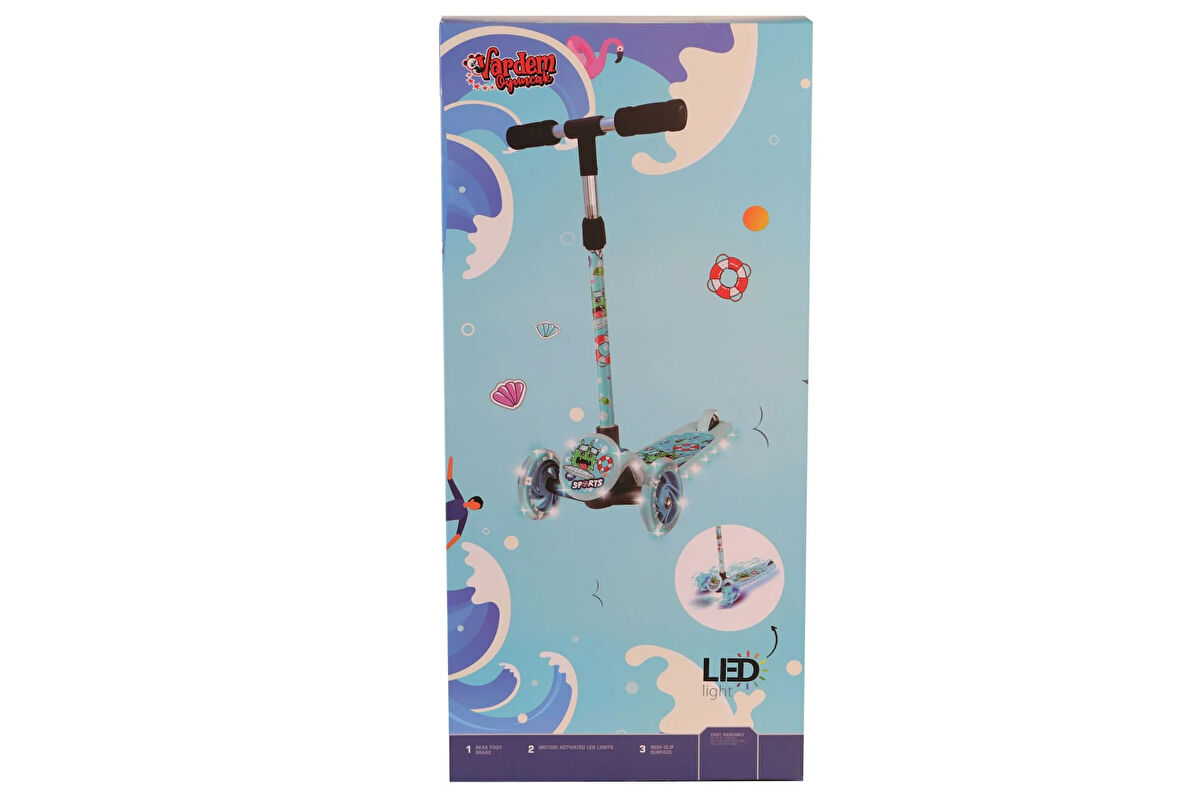 MKWE082A IŞIKLI CANAVAR SCOOTER MAVİ