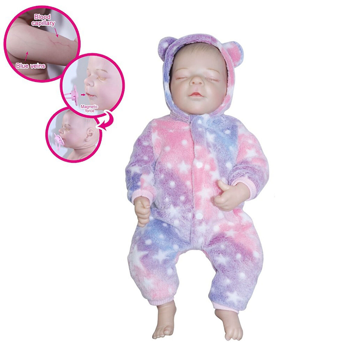 Kutulu 43 cm Aksesuarlı Gerçekçi Bebek Et Bebek