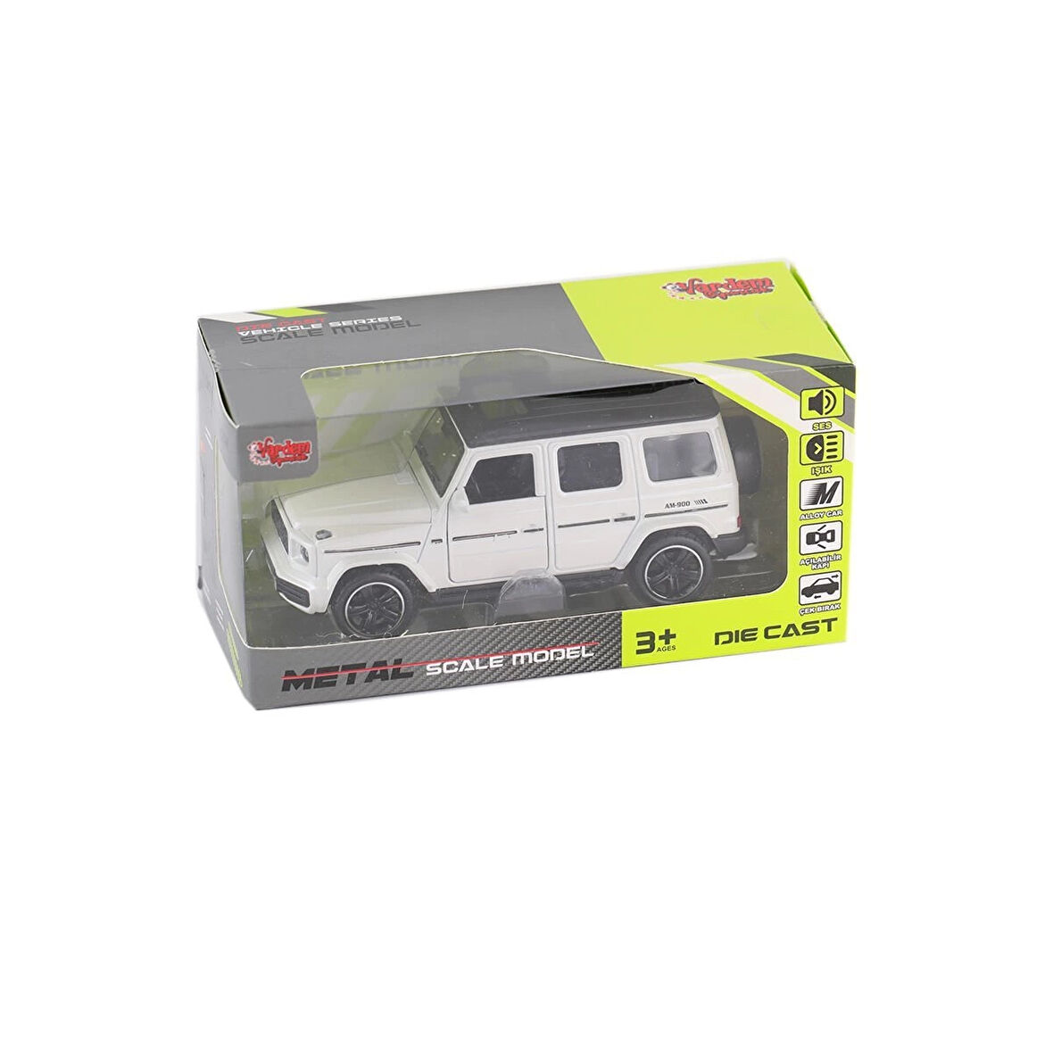 KM-3261B-Vardem Kutulu Çek Bırak 1:32 Işıklı Ve Sesli Metal Jeep