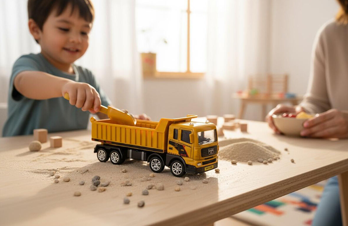 Plastik Damperli Kamyon Oyuncak - 17 cm İnşaat Serisi