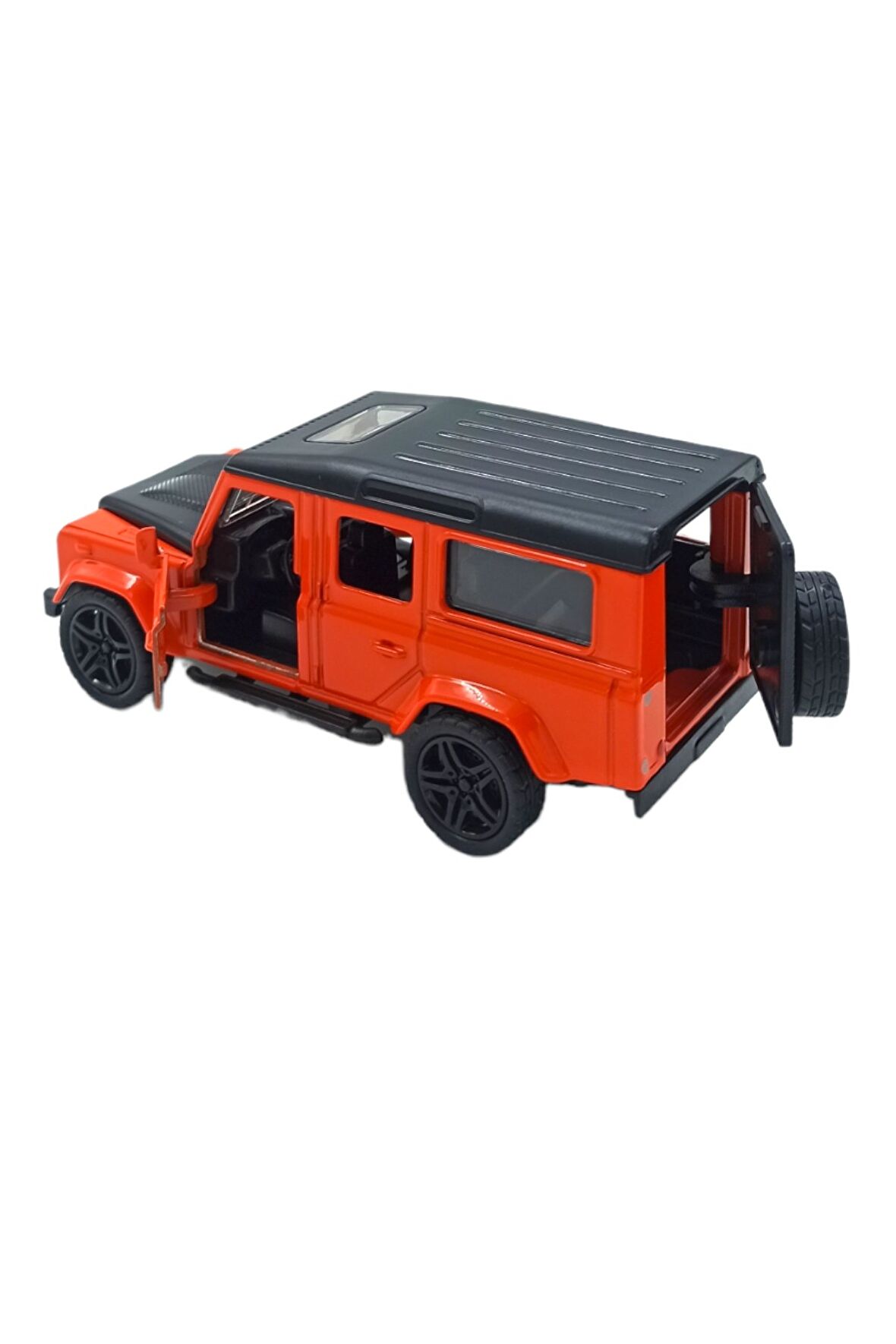 Metal Jeep Çek Bırak Özellikli Açılır Kapılı 11cm. Oyuncak Metal Jeep Turuncu