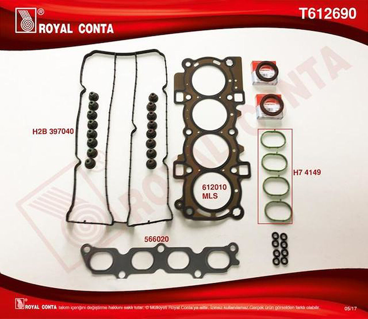 Ford Ust Takım Conta (corteco Keceli Subap Lastıklı) Fiesta 1,4 16v / 1,25 16v 97hp 08 /> - Royal T612690