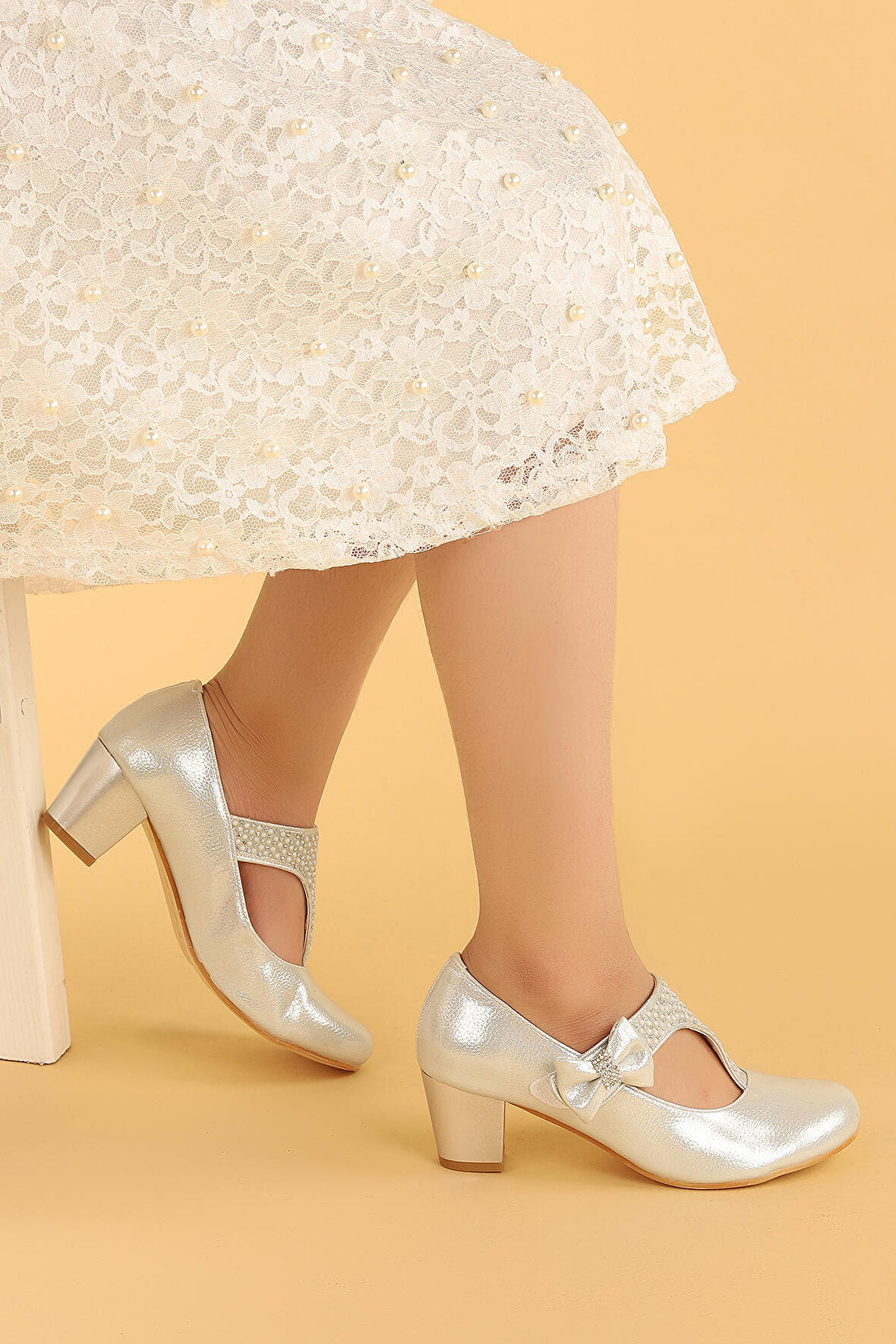 Kiko Kids 755 Vakko Günlük Kız Çocuk 4 Cm Topuklu Babet Ayakkabı