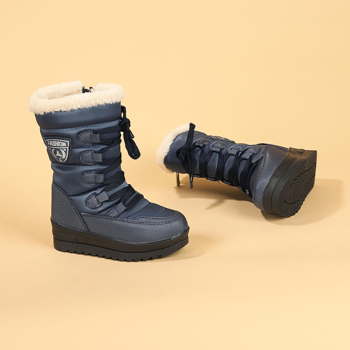 Kiko Kids Twg 995  İçi Termal Kürklü Kız Çocuk Kar Botu Ayakkabı