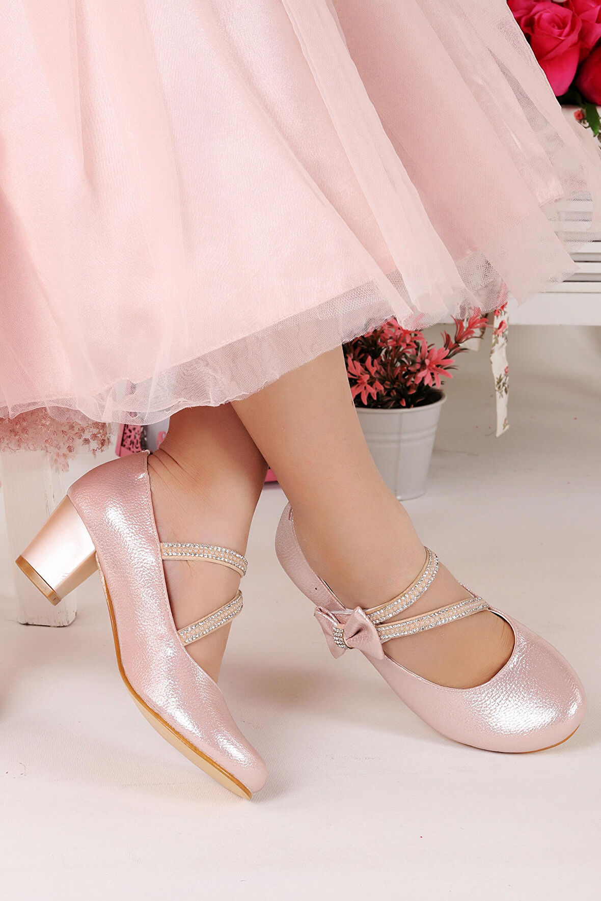 Kiko Kids 750 Vakko Günlük Kız Çocuk 4 Cm Topuklu Babet Ayakkabı