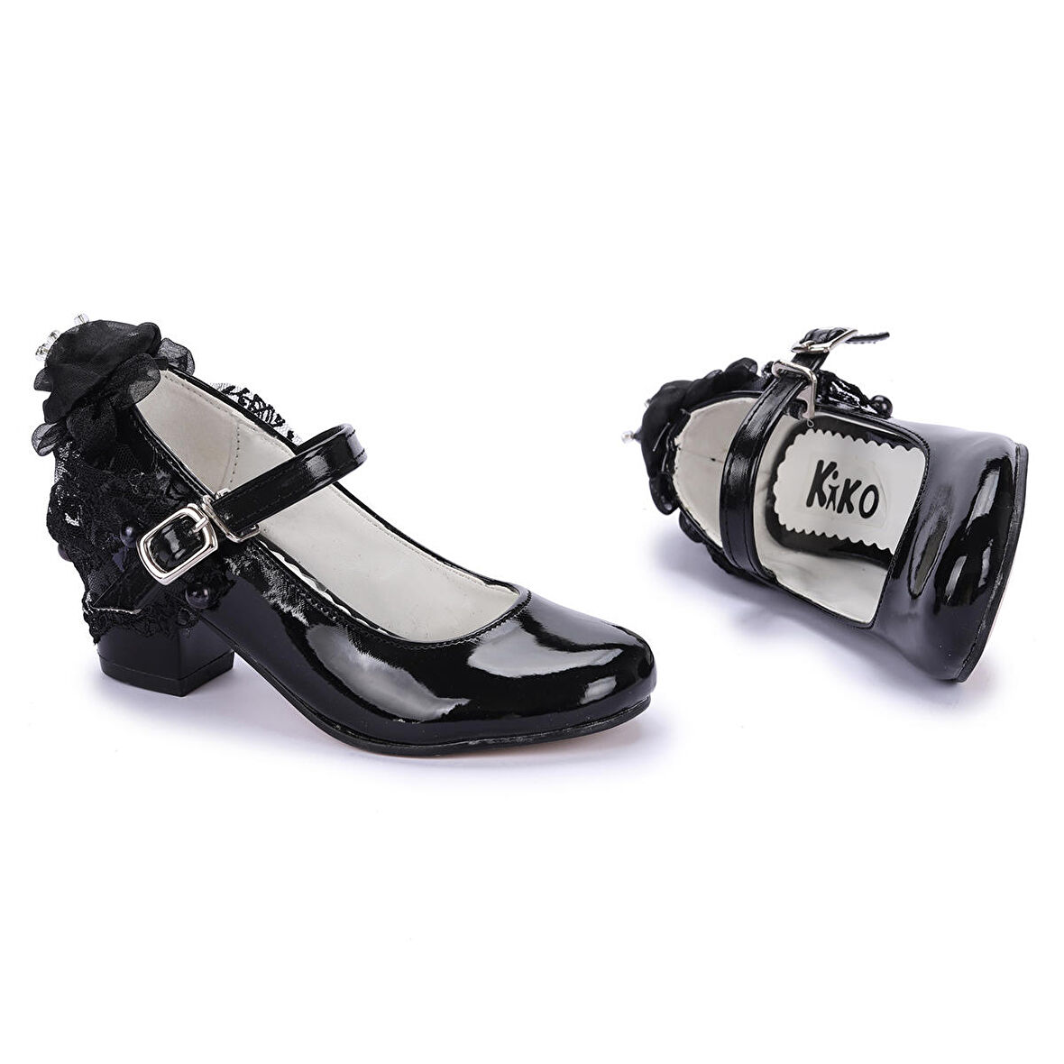 Kiko 754 Rugan Günlük Kız Çocuk 4 Cm Topuk Babet Ayakkabı