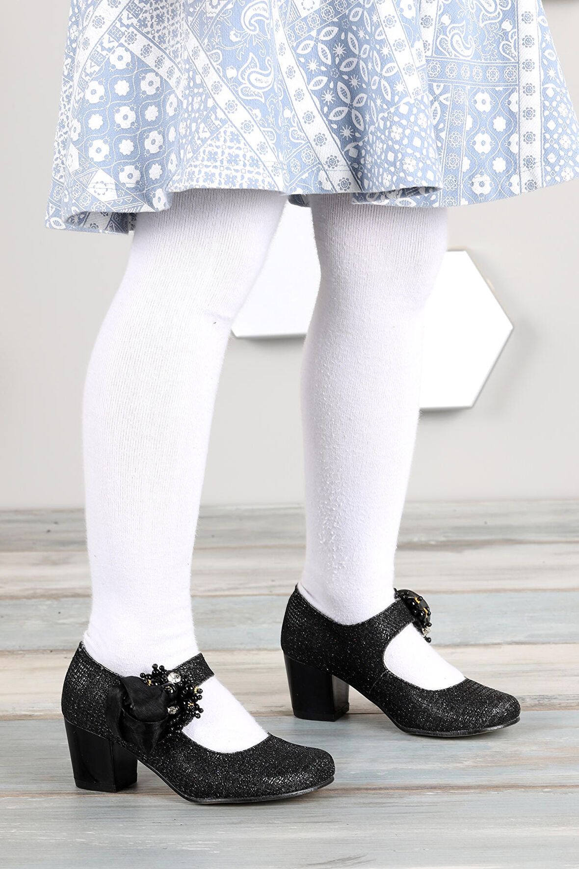 Kiko Kids 751 Çupra Günlük Kız Çocuk 4 Cm Topuklu Babet Ayakkabı