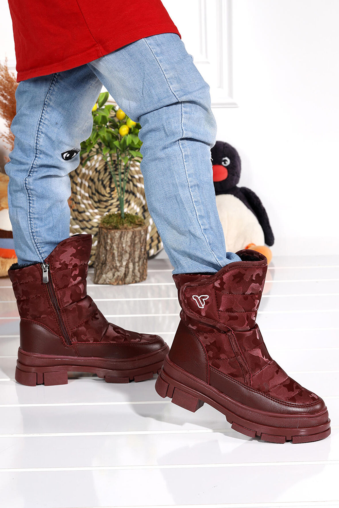 Kiko Kids Twg 820 İçi Termal Kürklü Kız Çocuk Kar Bot Ayakkabı