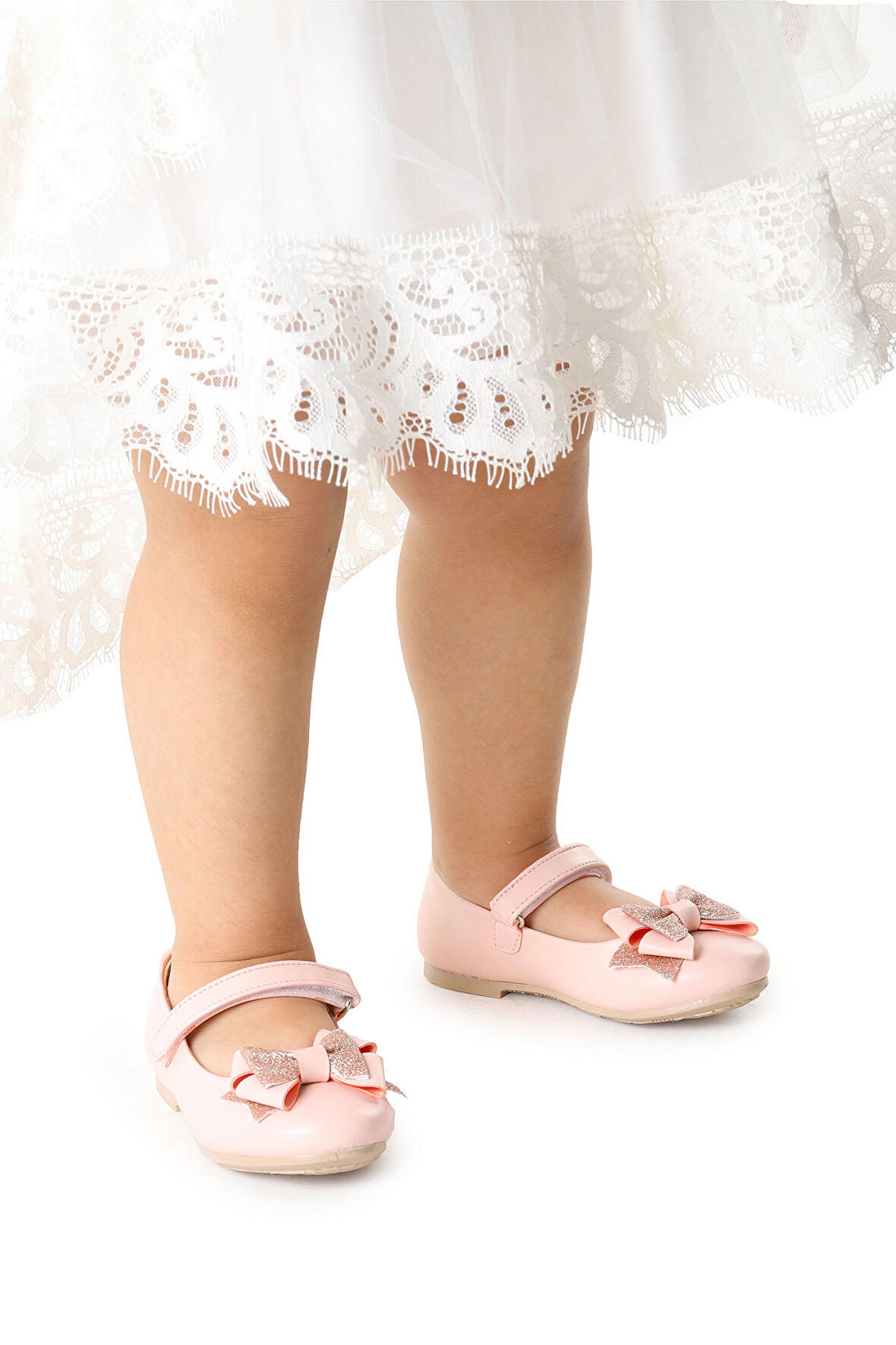 Kiko Kids Cırtlı Kum Sim Fiyonklu Kız Çocuk Babet Ayakkabı Ege 202 Cilt