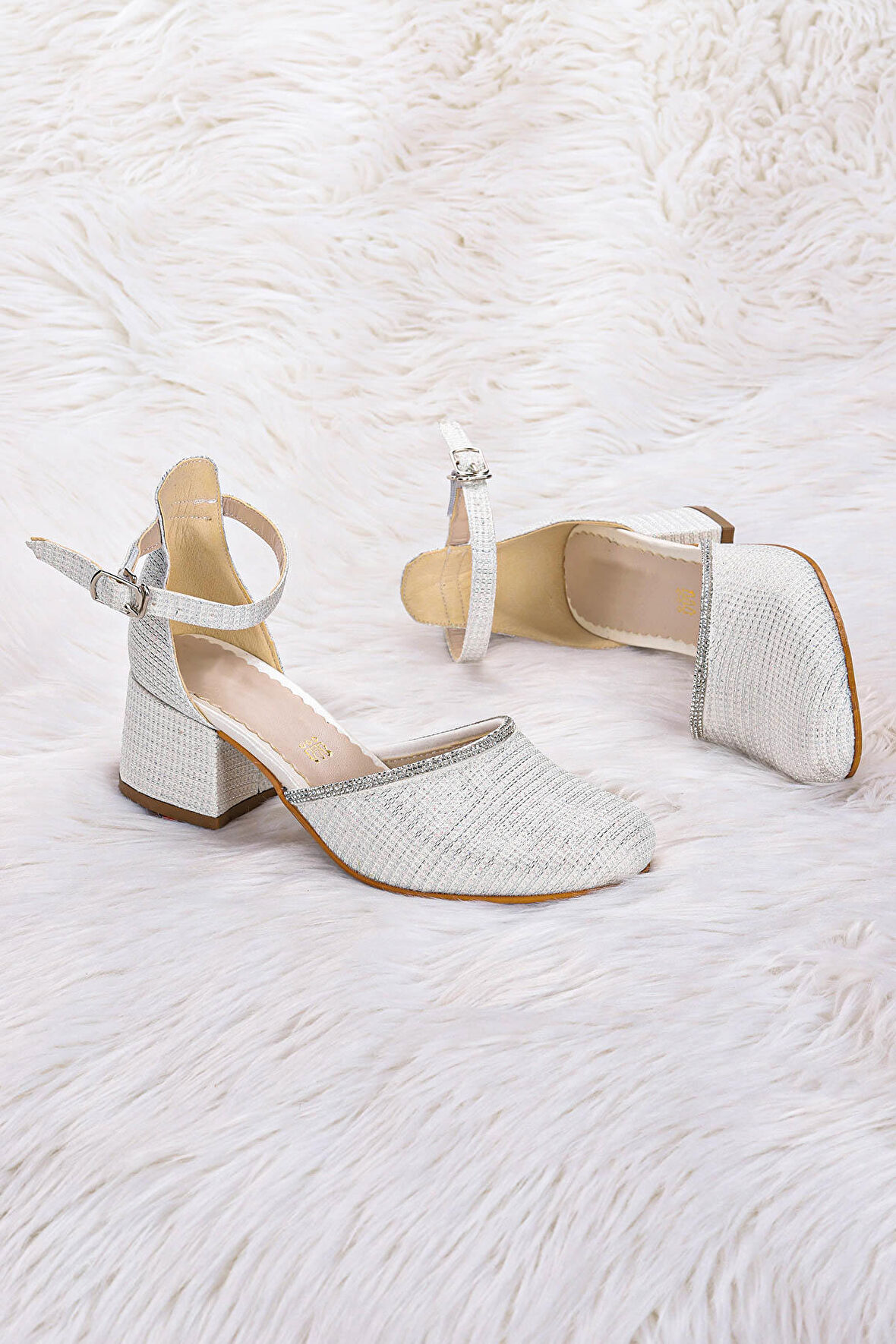 Kiko Kids 771 Çupra Taşlı Kız Çocuk 5 Cm Topuklu Sandalet Ayakkabı