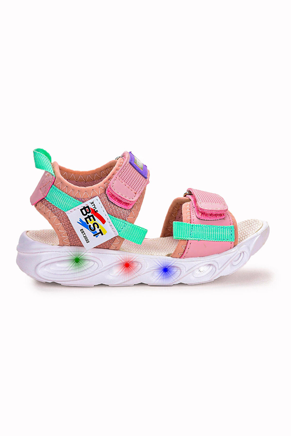 Kiko Kids 100 Işıklı Kız/Erkek Çocuk Cırtlı Sandalet Ayakkabı 100