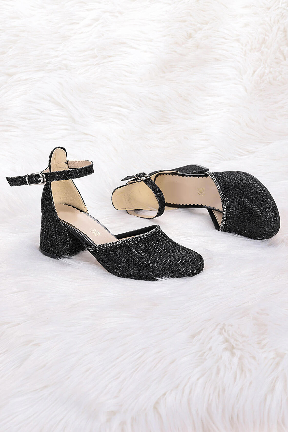 Kiko Kids 771 Çupra Taşlı Kız Çocuk 5 Cm Topuklu Sandalet Ayakkabı