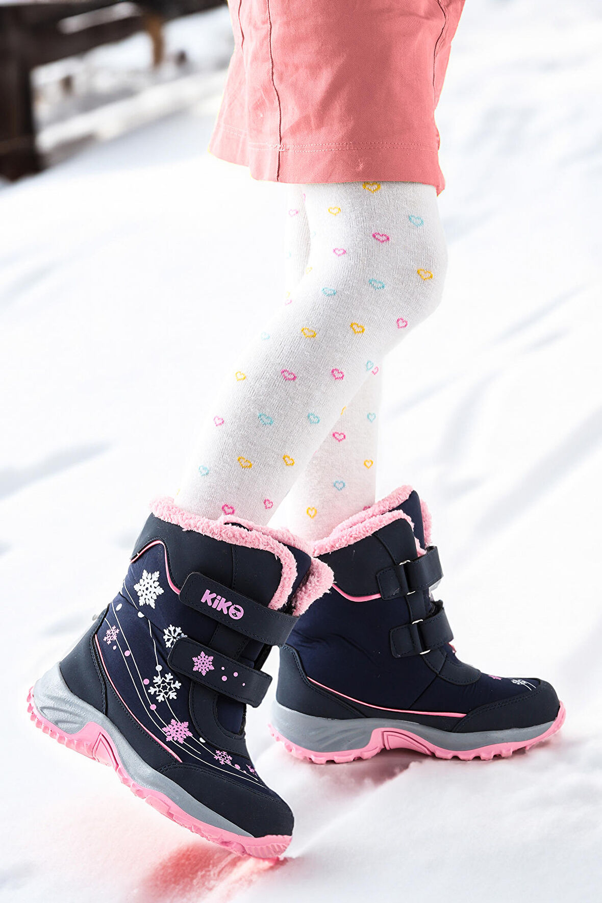 Kiko Kids Kartanesi Cırtlı Kız Çocuk Kar Bot Soğuk Suya Dayanıklı