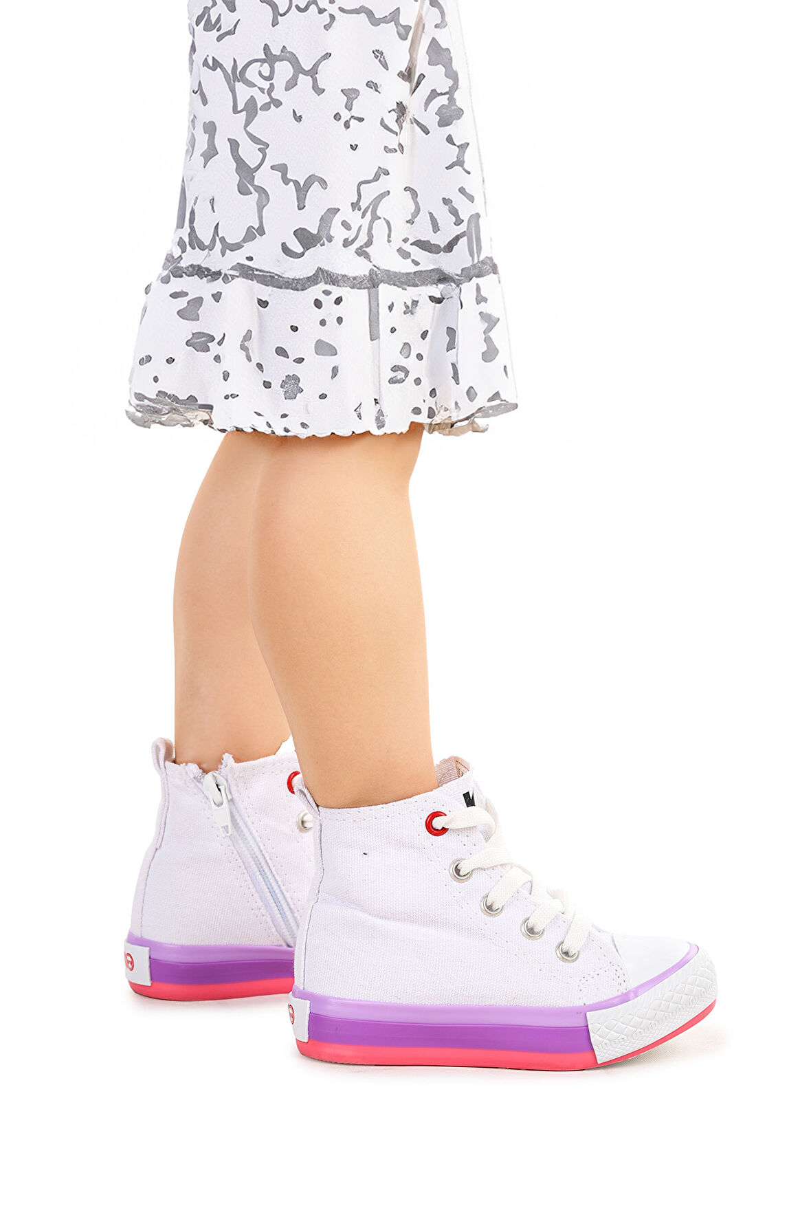 Kiko Kids Tinna Bağcıklı Kız Bebek Boğazlı Keten Spor Ayakkabı