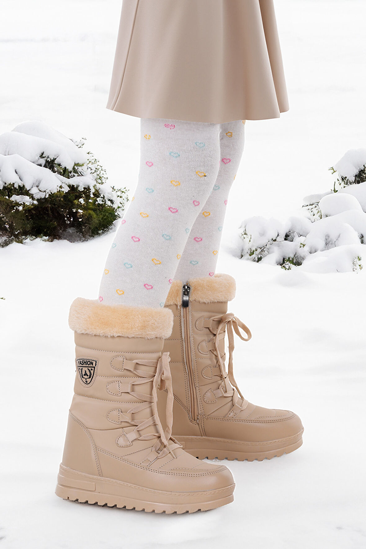 Kiko Kids İçi Termal Kürklü Kız Çocuk Kar Botu Ayakkabı Twg 995