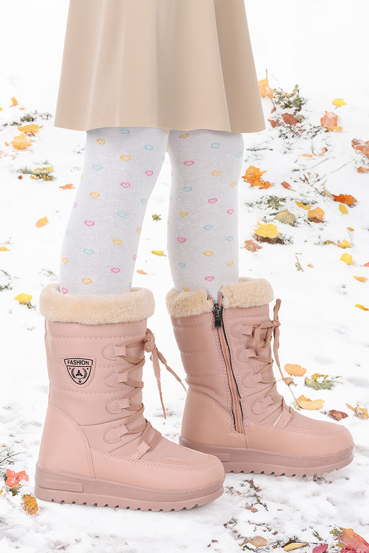 Kiko Kids İçi Termal Kürklü Kız Çocuk Kar Botu Ayakkabı Twg 995