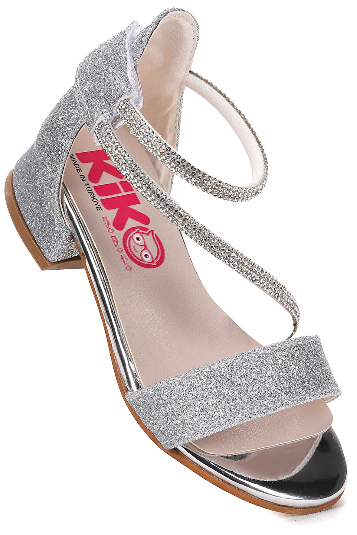Kiko Kids Yada Kum Simli Kız Bebek 2 Cm Topuklu Sandalet Abiye Ayakkabı