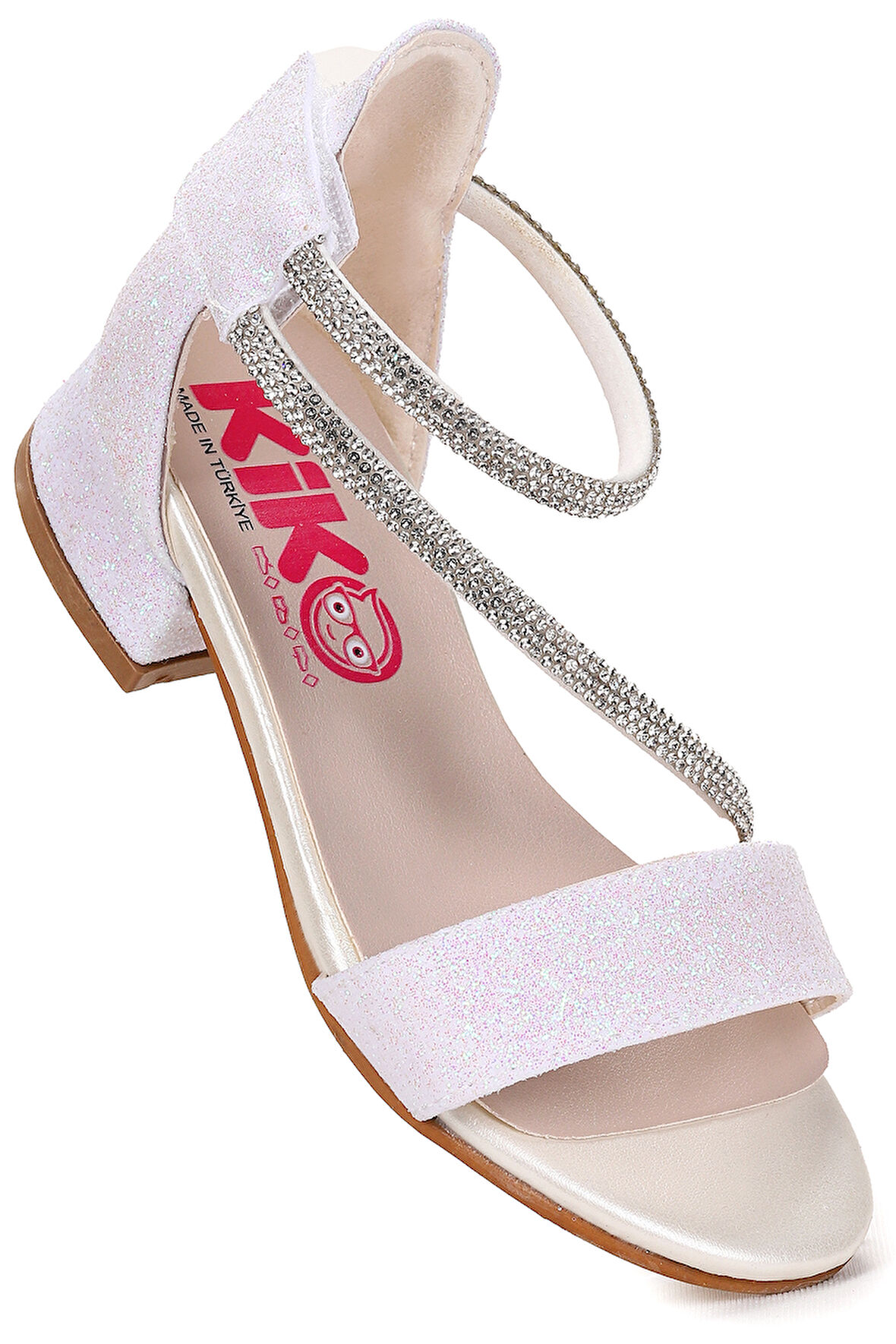 Kiko Kids Yada Kum Simli Kız Bebek 2 Cm Topuklu Sandalet Abiye Ayakkabı