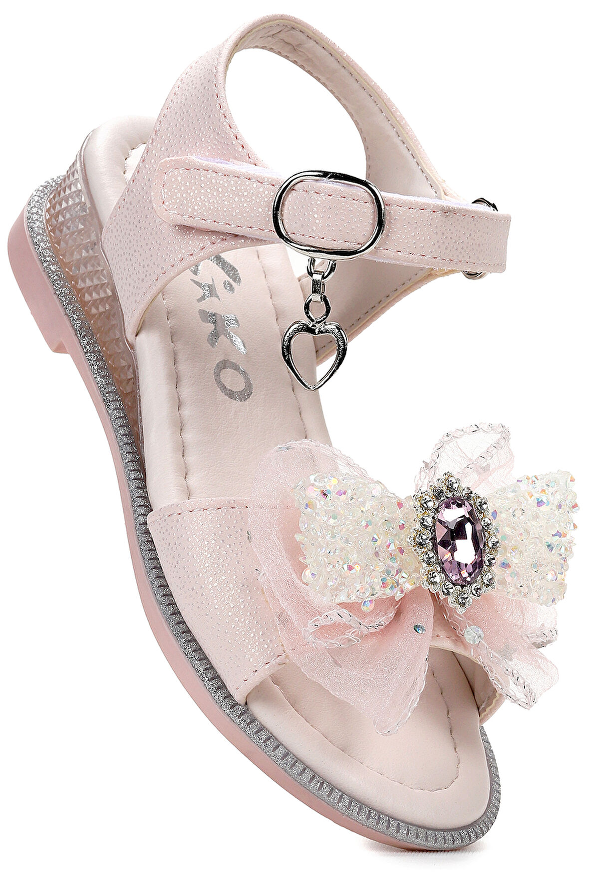 Kiko Kids Bufly Fiyonklu Kız Çocuk Sandalet Ayakkabı