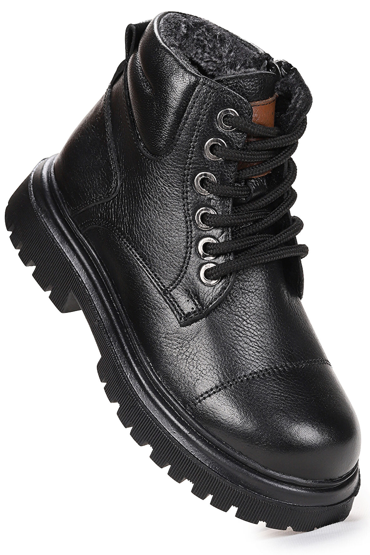  Seri %100 Deri Fermuarlı Erkek Çocuk Bot Ayakkabı