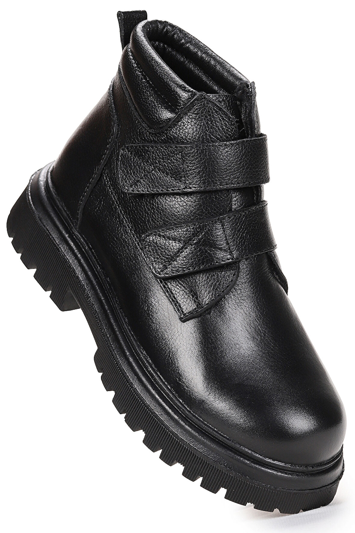  Teze %100 Deri Cırtlı Erkek Çocuk Bot Ayakkabı