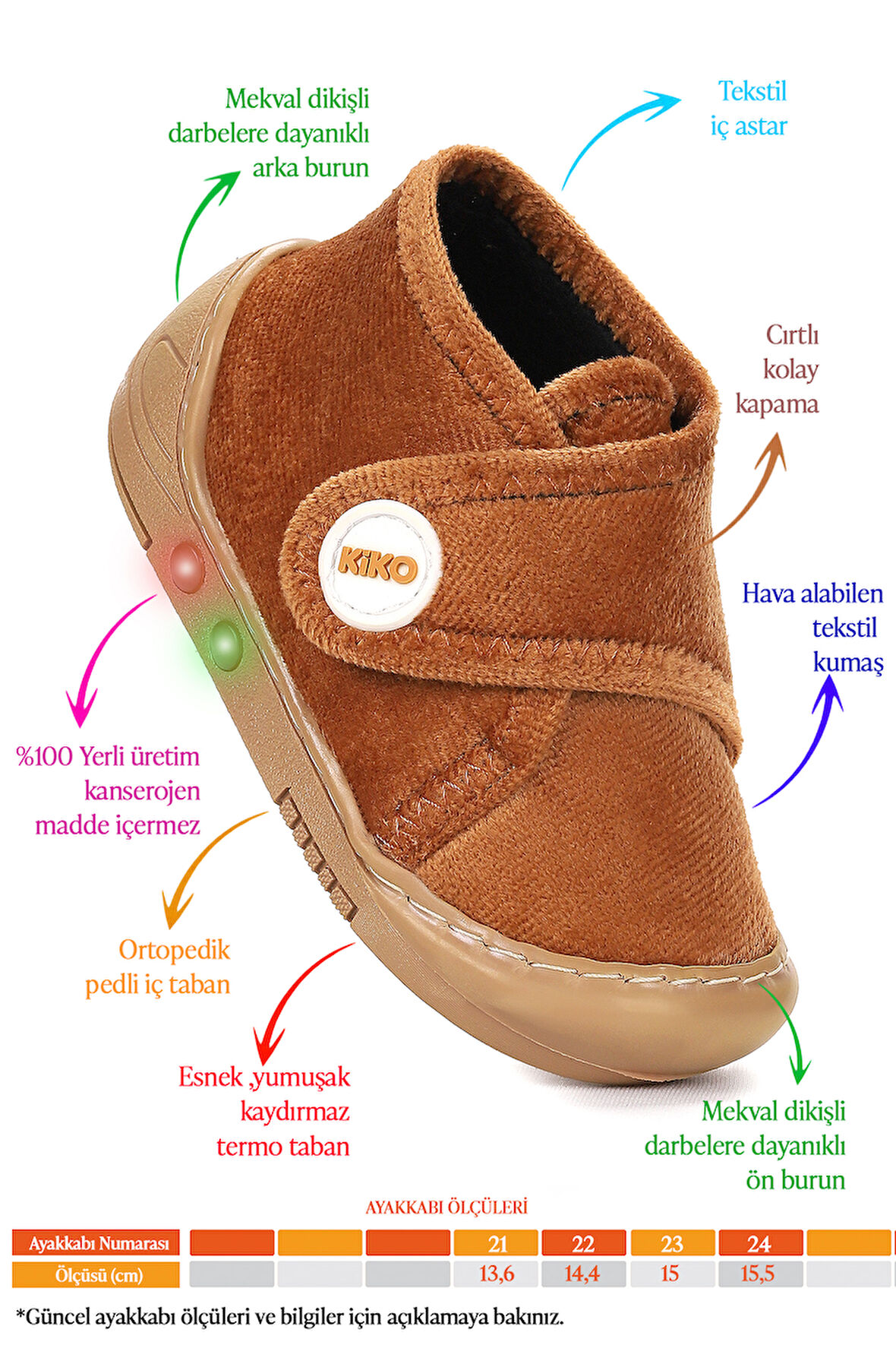  Petri Günlük Işıklı Erkek Bebek Ev Okul Kreş Panduf