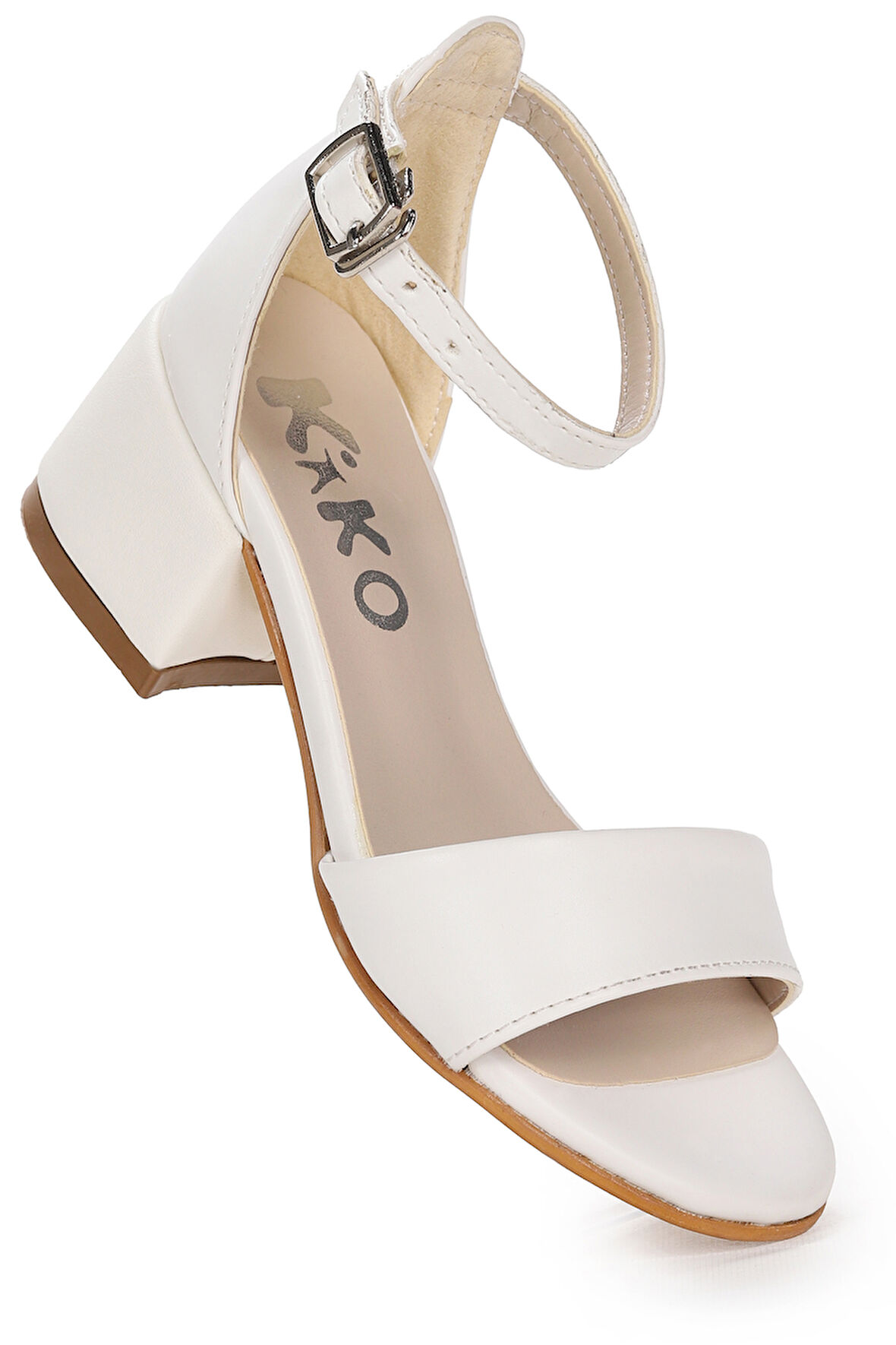 Kiko Kids Sheila Cilt Günlük Kız Çocuk 4 Cm Topuklu Sandalet Abiye Ayakkabı