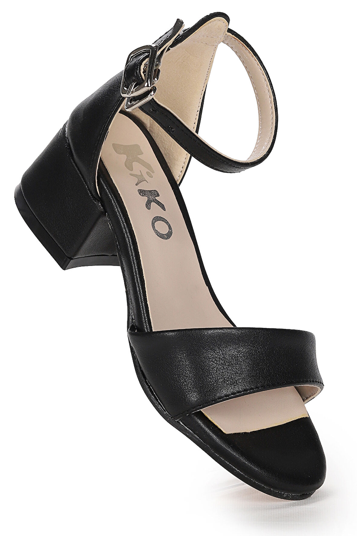 Kiko Kids Sheila Cilt Günlük Kız Çocuk 4 Cm Topuklu Sandalet Abiye Ayakkabı