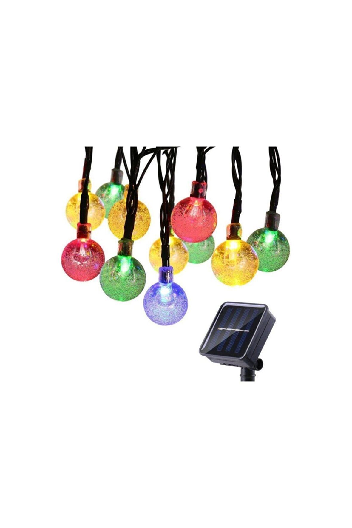 SGE TEKNOLOJİ Güneş Enerjili 7 Metre 50 LED RGB Led Bahçe Yılbaşı Parti Balkon Süsü Aydınlatma Lambası
