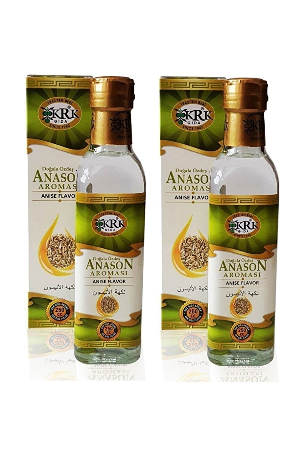 Anason Aroması 250 ml 2 Adet Cam Şişede Krk Anoson Aroması 250 Cc