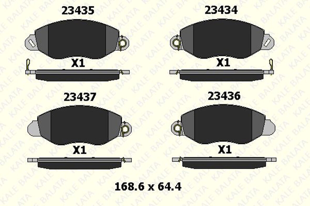 Ford On Fren Balatası Transıt V184 00>06 (onden Ceker) İkaz Saclı - Kale B 23434 185 25 Ans