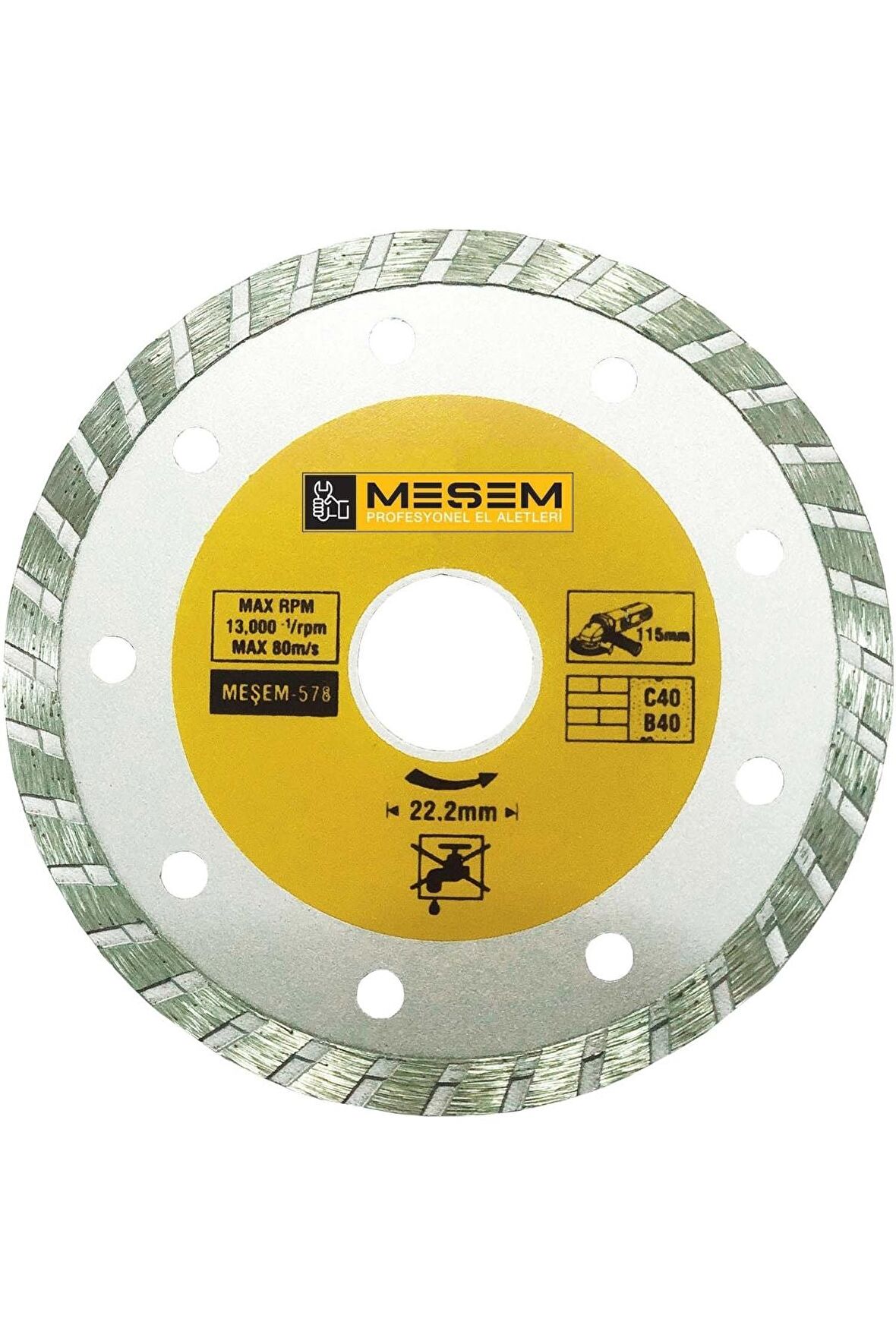 MEŞEM GRANİT MERMER KESİCİ ELMAS TESTERE 180mmX2,4mm 22.2 mm