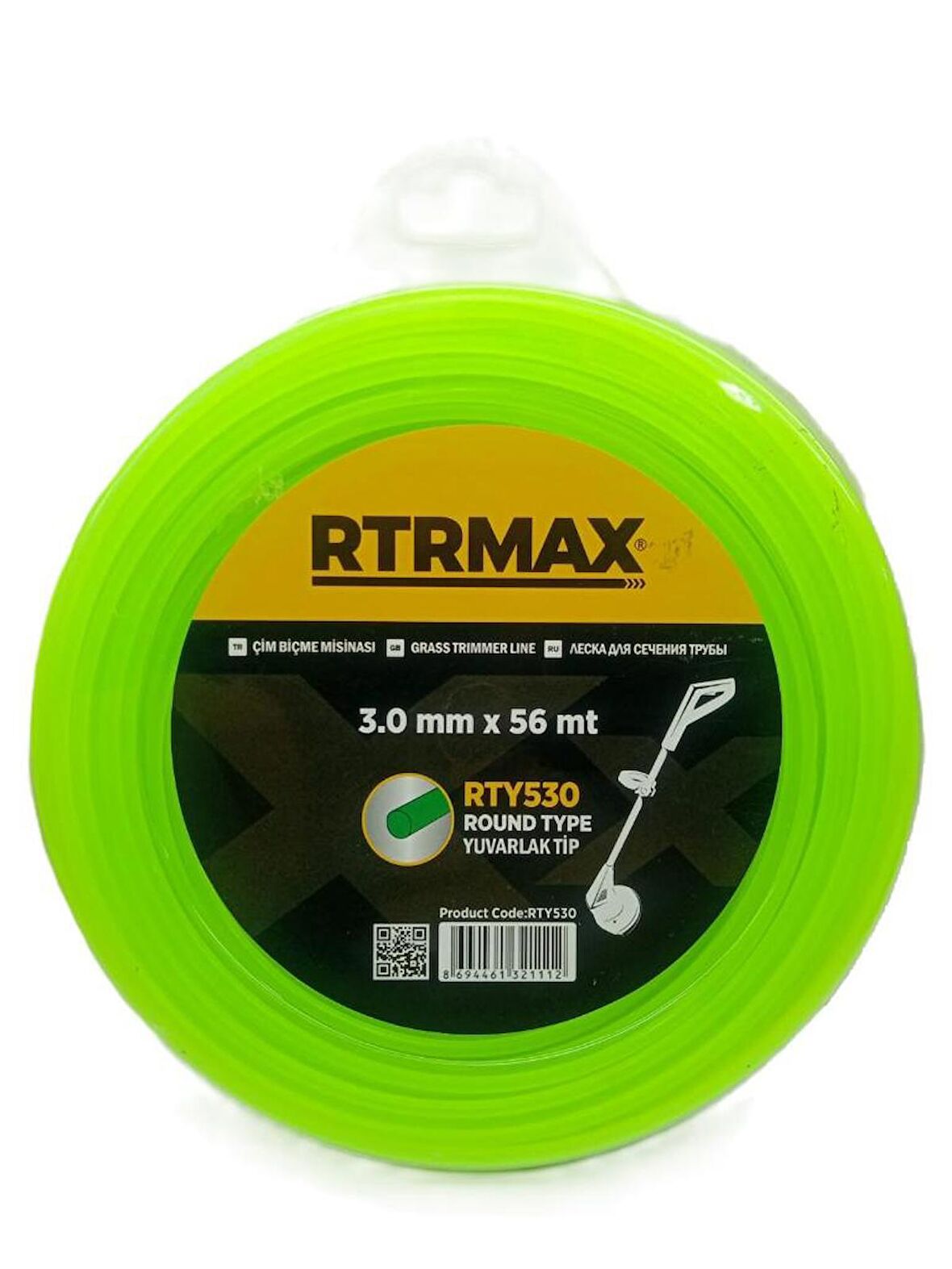 RtrMax Rty530 3,0mm 56Metre 6 Köşeli Tip Çim Biçme Misina Yeşil