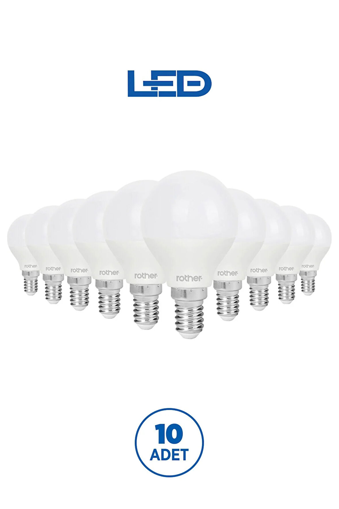 RTL09201-10 Rother G45 LED Ampul 6W E14 470 Lümen 6500K Beyaz Işık Enerji Tasarruflu Ampul 10 Adet