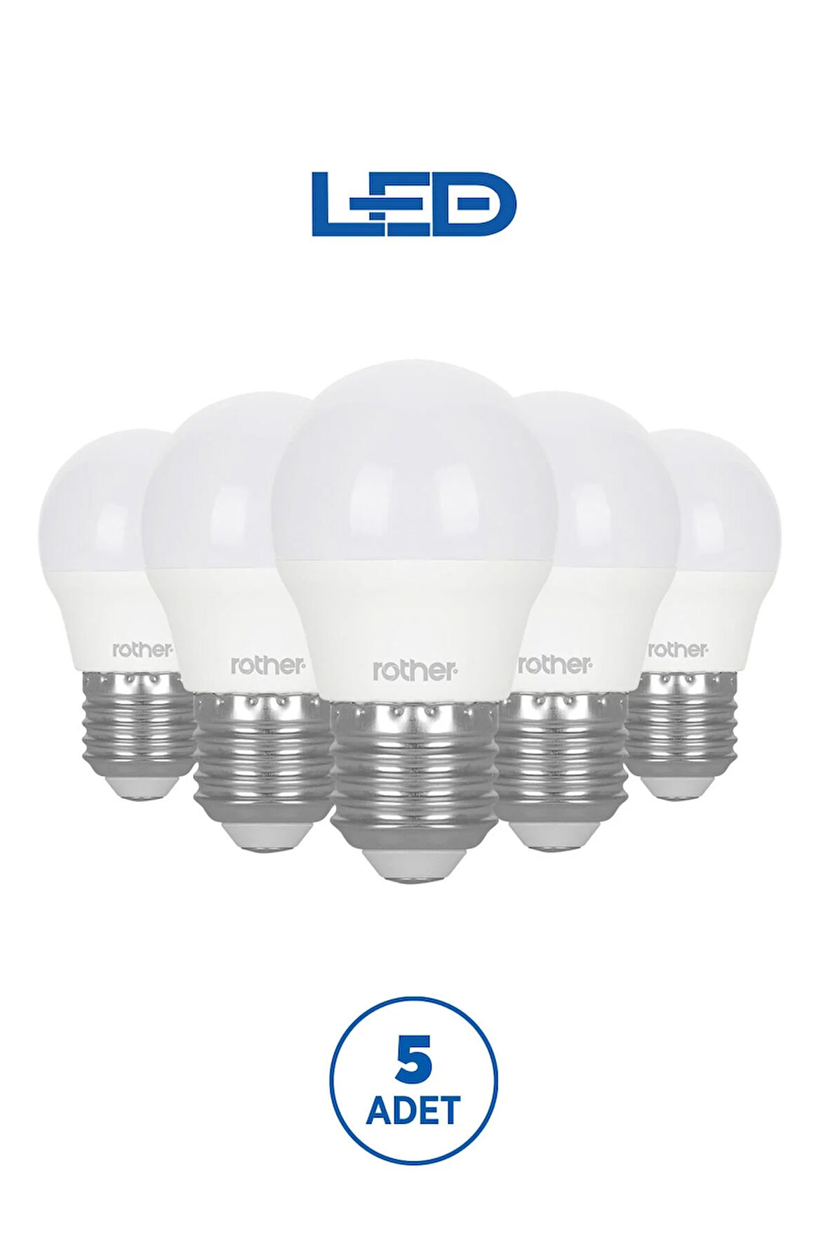 RTL09111-5 Rother G45 LED Ampul 6W E27 470 Lümen 4500K Gün Işığı Enerji Tasarruflu Ampul 5 Adet