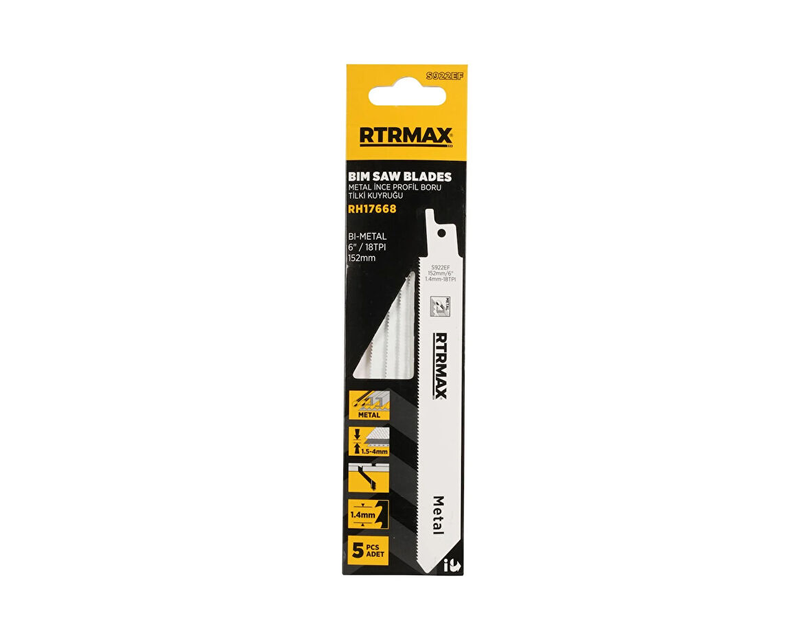RH17668 Metal İnce Profil Boru Tilki Kuyruğu - S922EF Model 152 mm - 5 Adet