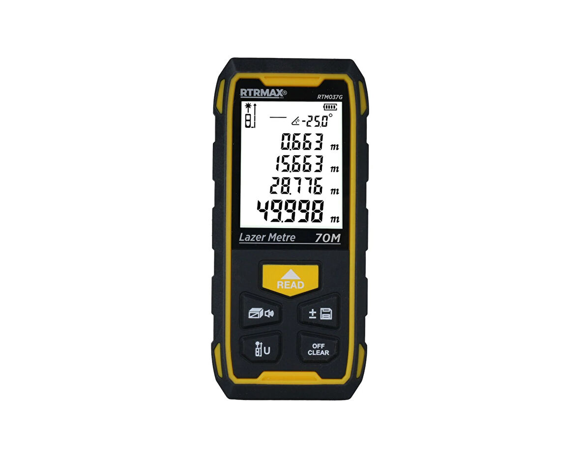 RTM037G Şarjlı Lazer Mesafe Ölçer 70 Mt (Yeşil Renk)