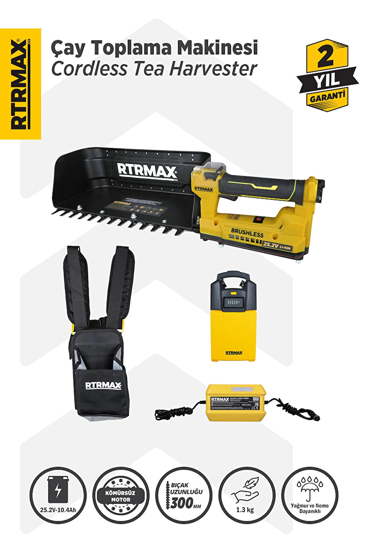 RTM9653 Şarjlı Çay Toplama Makinesi 25.2 V 10.4 Ah - Akü Dahil