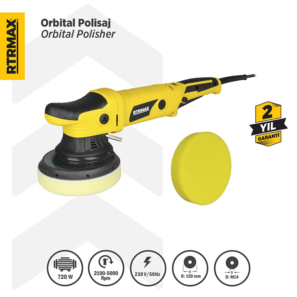 RTM1450 Orbital Polisaj Makinası 720 W 150 mm