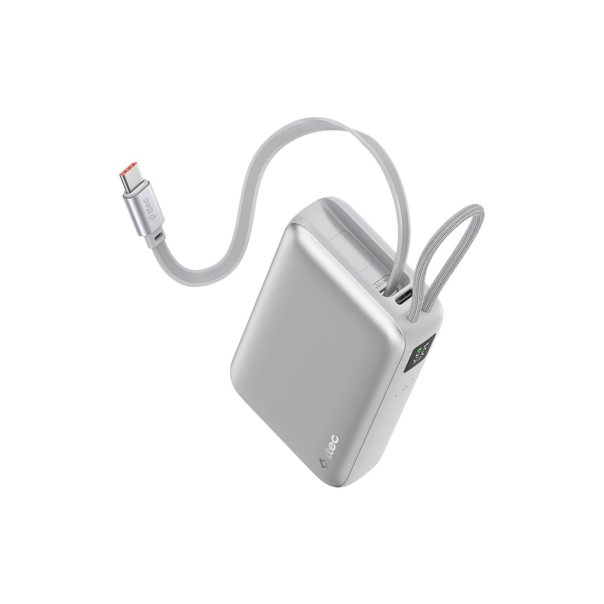 ttec ReCharger Pro LCD 10.000mAh PD 35W USB-C Makaralı Kablolu Taşınabilir Hızlı Şarj Aleti / Powerbank
