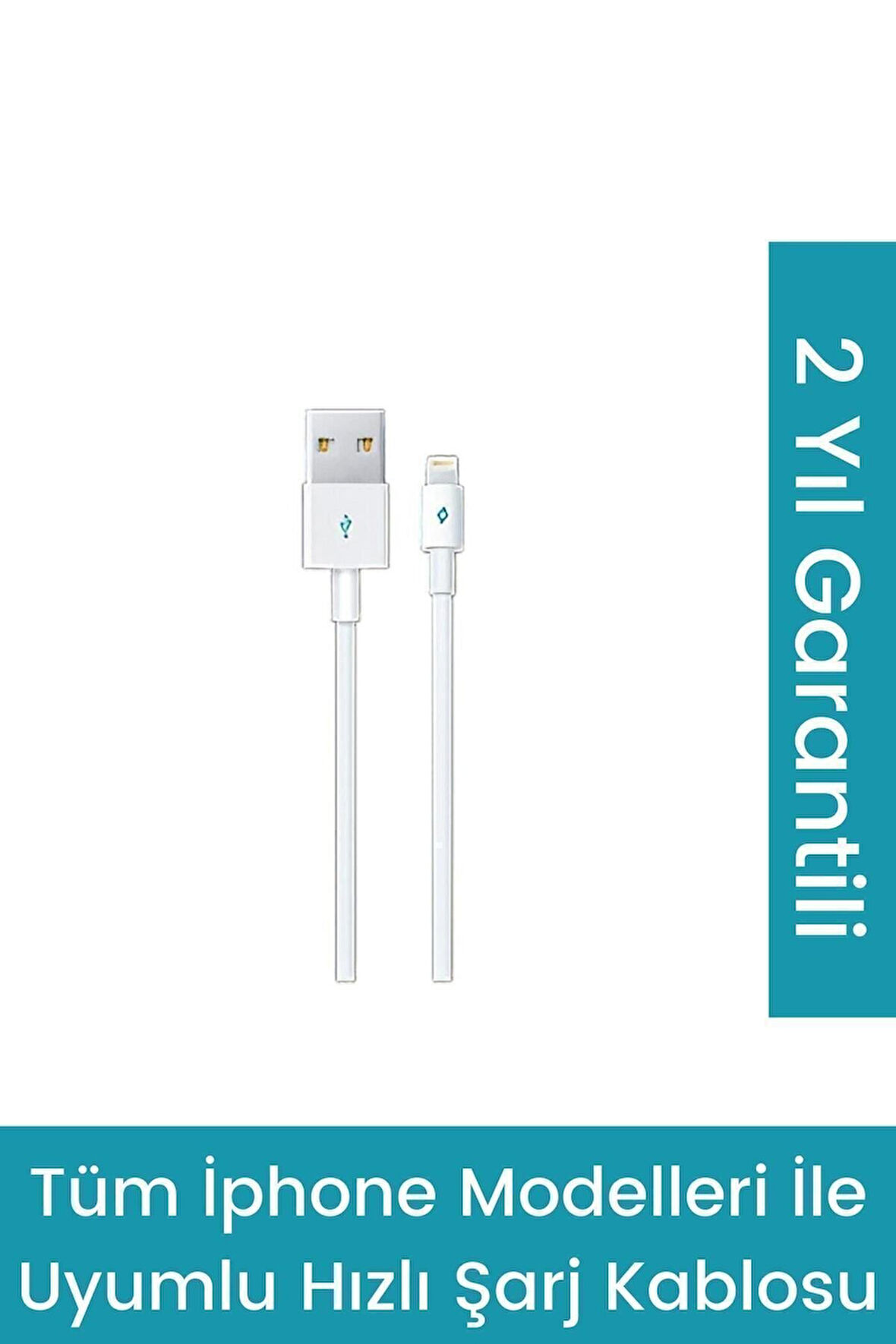 Iphone Şarj Kablosu Beyaz (iphone 13 - 12 - 11 - X-8-7-6 Destekleyen Şarj Kablosu