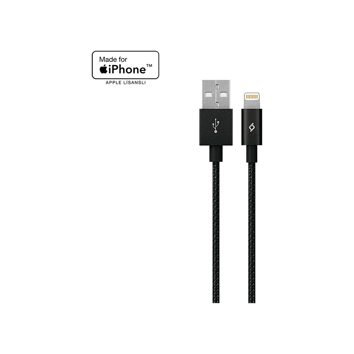 AlumiCable MFI Apple Lightning Şarj Kablosu Siyah