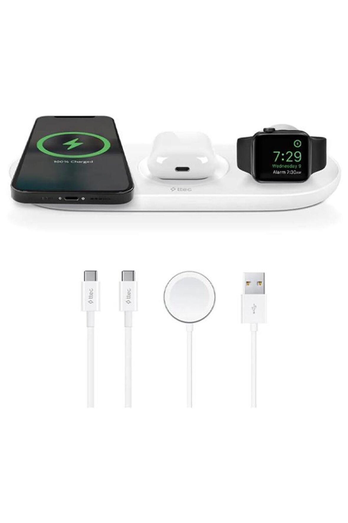 Ttec Smartcharger Air+ Iphone+applewatch+airpods Kablosuz Hızlı Şarj Pd20w Seyahat Şarj Aleti