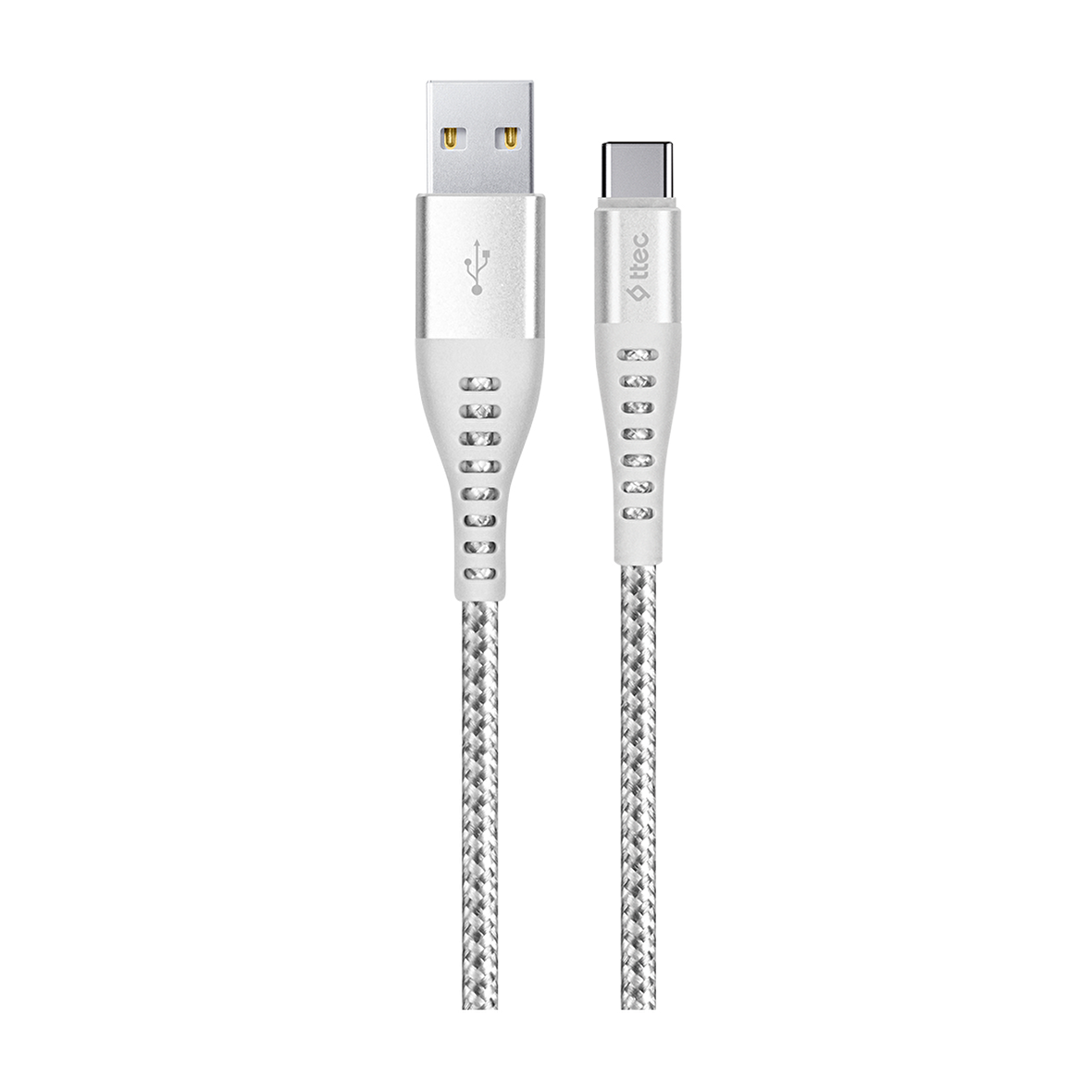 Ttec ExtremeCable Ekstra Dayanıklı Type C Şarj Kablosu 150cm Gümüş