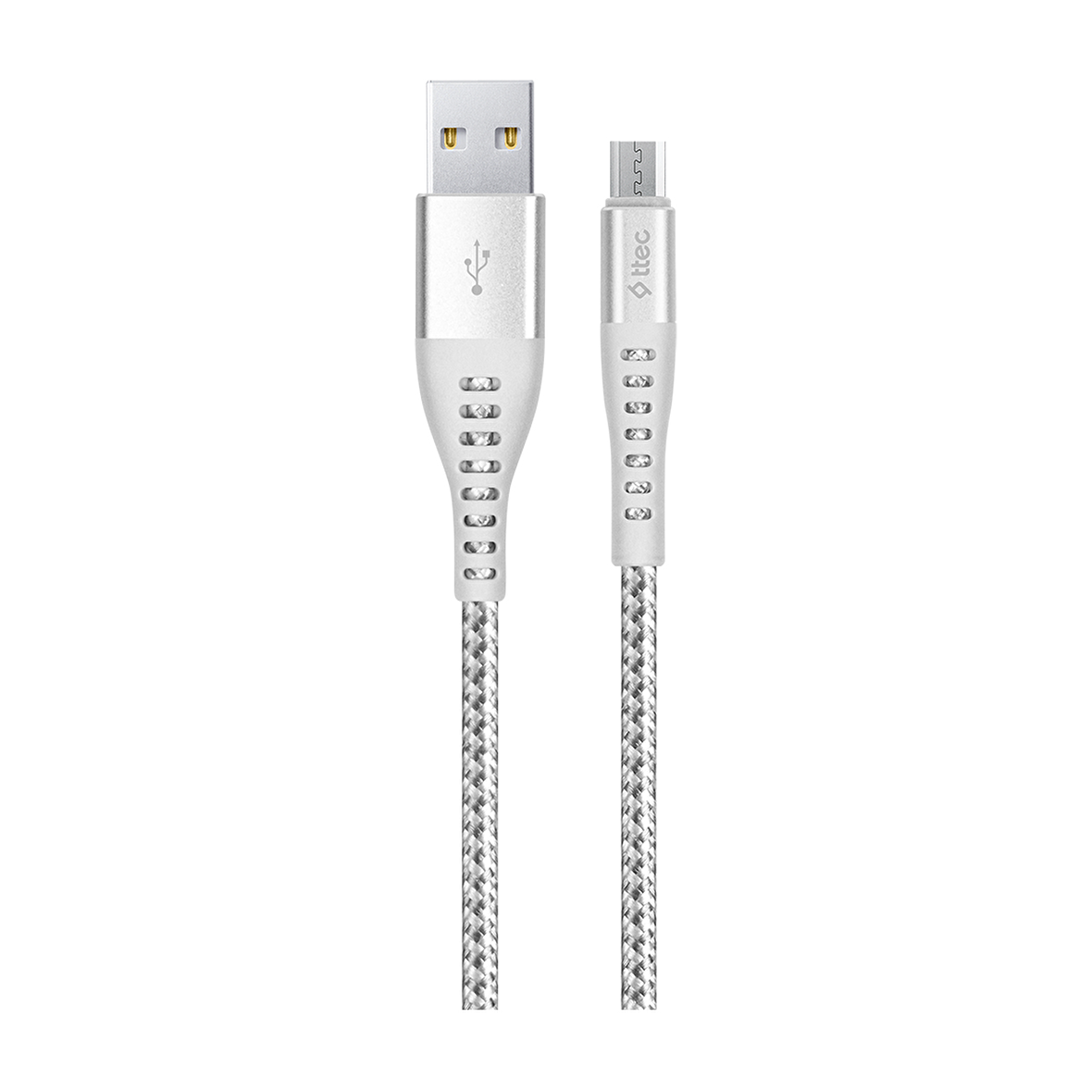 Ttec ExtremeCable Ekstra Dayanıklı Micro USB Şarj Kablosu 150cm Gümüş