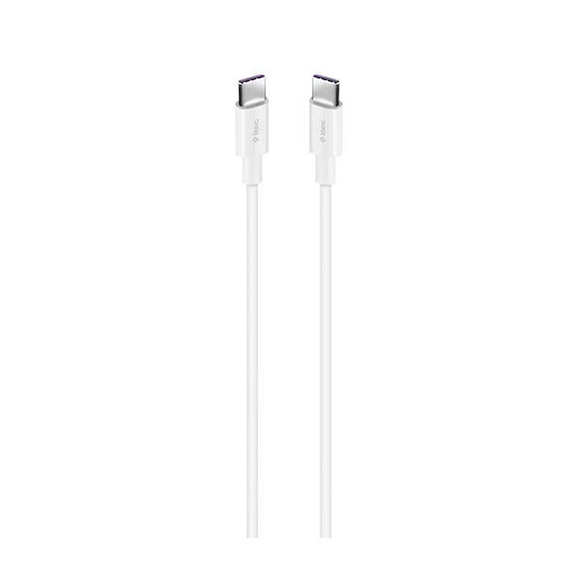 Ttec Type-C to Type-C 150cm 100W PD/QC Hızlı Şarj/Data Kablosu 2DK49B Beyaz