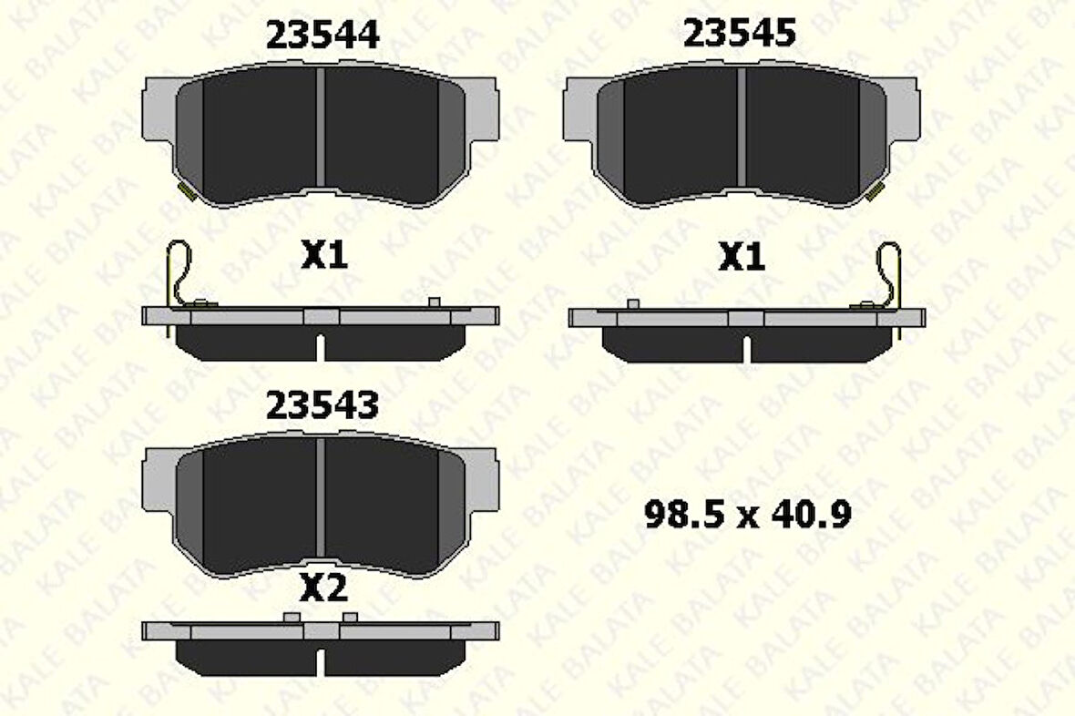 Hyundaı Arka Fren Balatası Disk Elantra 06-10 / Getz 02-11 / Matrıx / Santafe 01-06 / Sonata 98-05 / Sonata - Kale B 23543 150 04 Ans