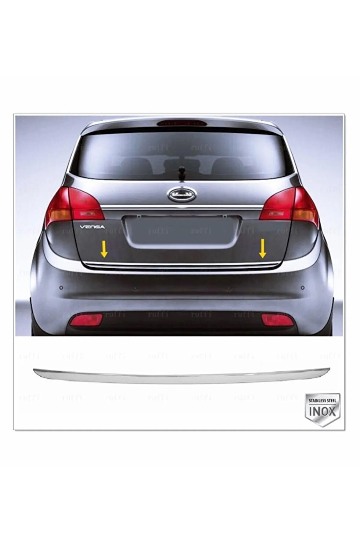 Kia Venga Krom Bagaj Alt Çıtası 2010 Üzeri P. Çelik uyumlu