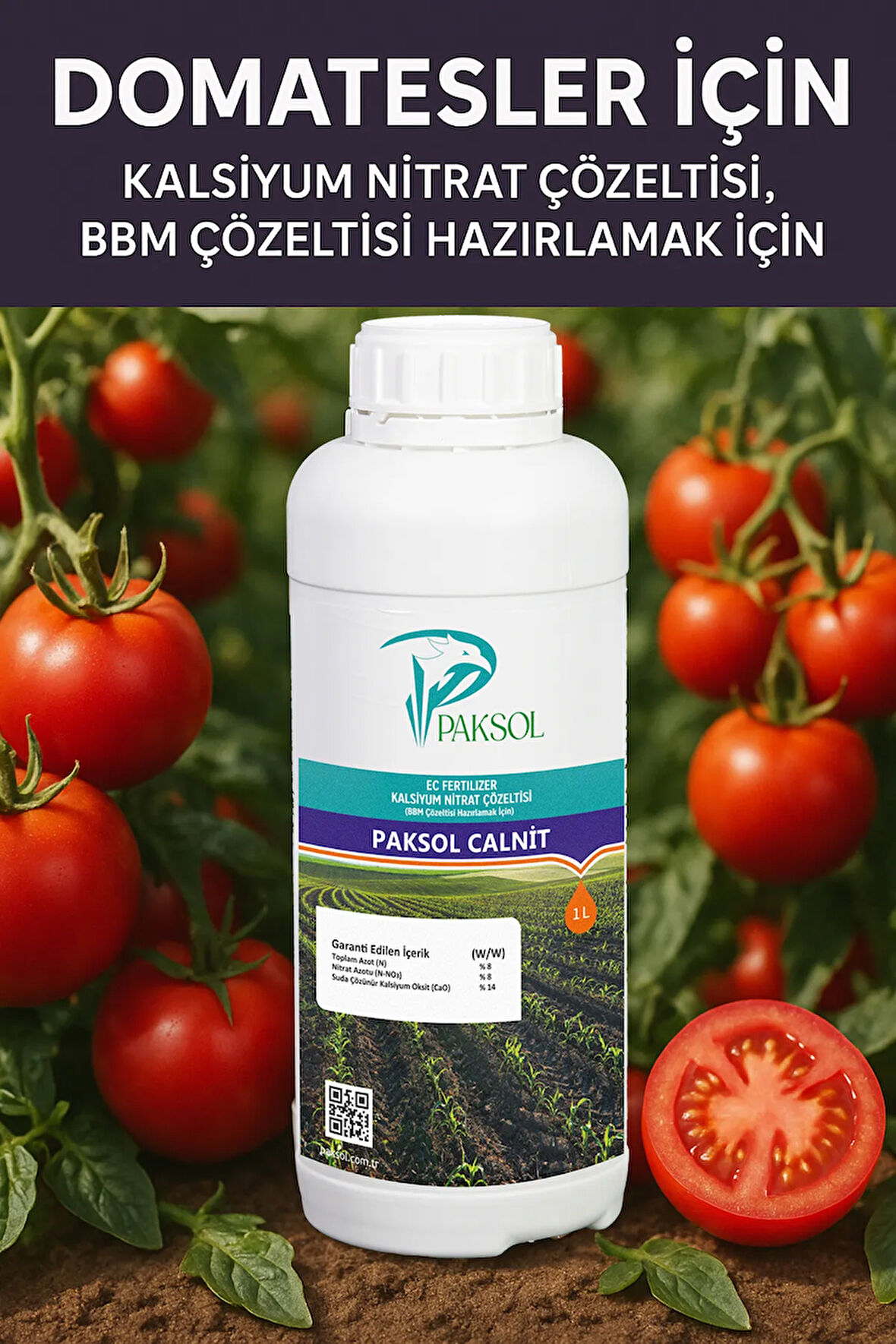 Calnit Kalsiyumlu Domates Için Sıvı Gübre 1 Litre
