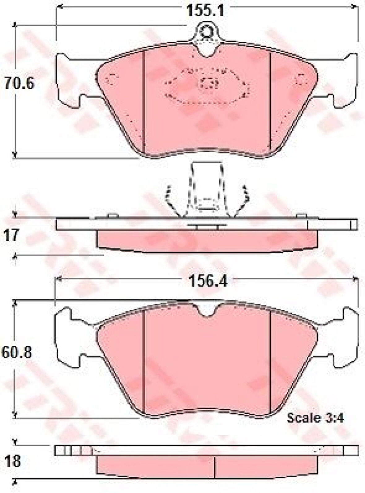 Opel On Fren Balatası Omega B 2,0 Vectra A 2,0 - Trw Gdb1166